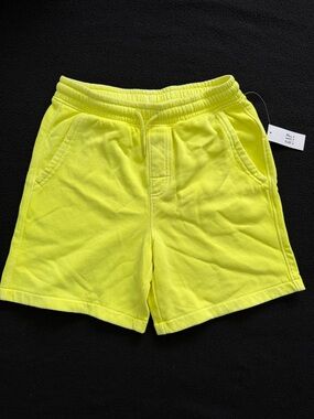 GAP Neon Yellow Drawstring Fleece Shorts